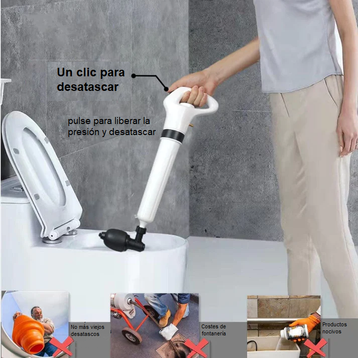 Desatascador de tuberías con aire comprimido