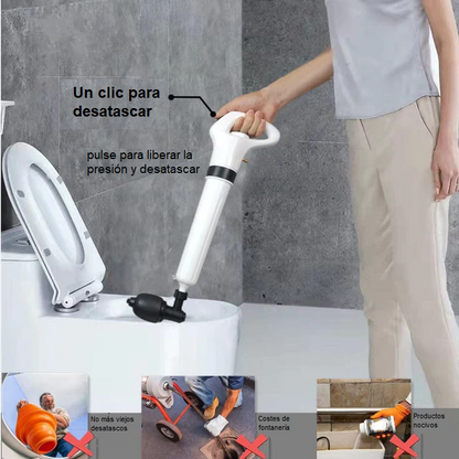Desatascador de tuberías con aire comprimido